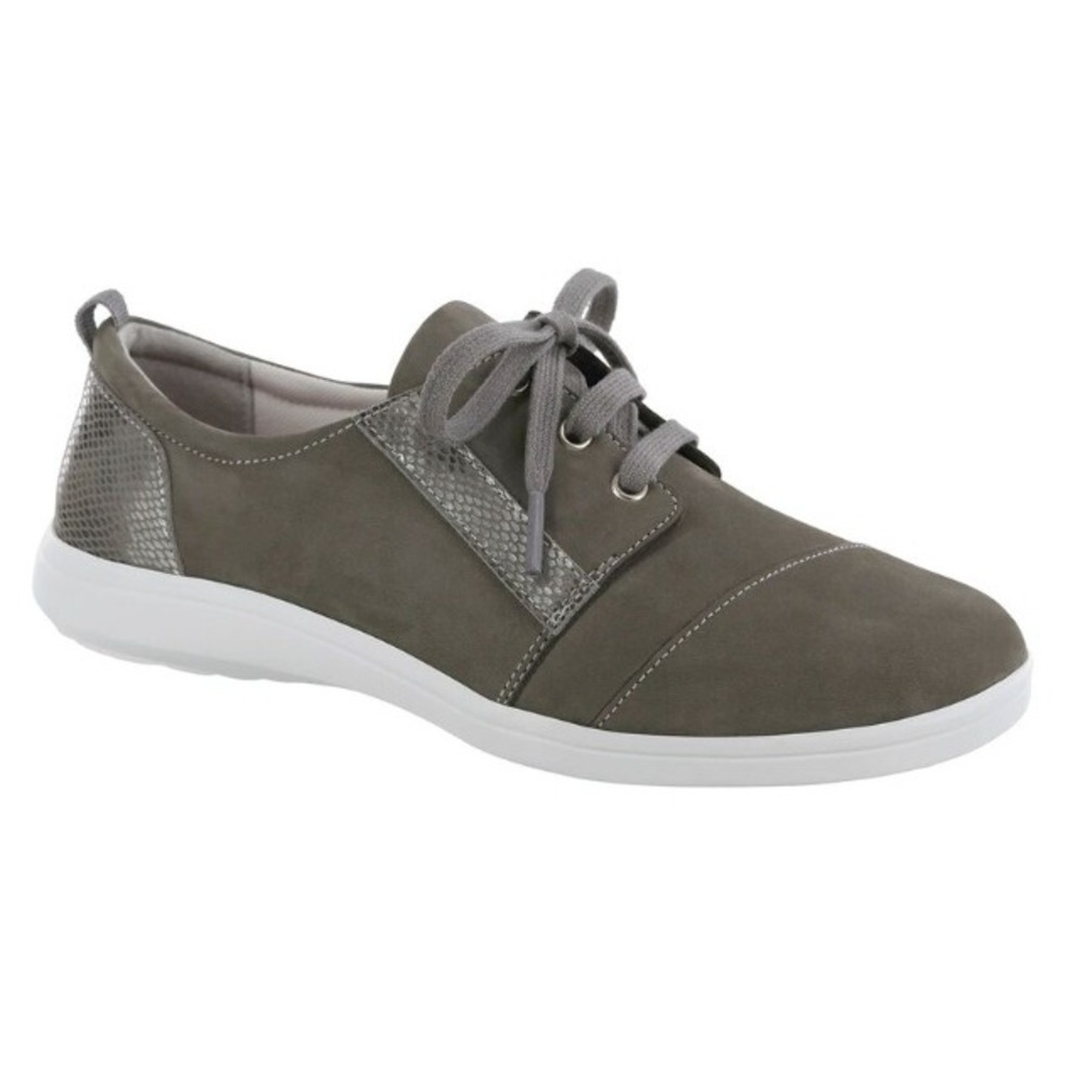 SAS Marnie Lace-Up Sneaker Gris Snake Leather Grey Shoes Womens 8.5